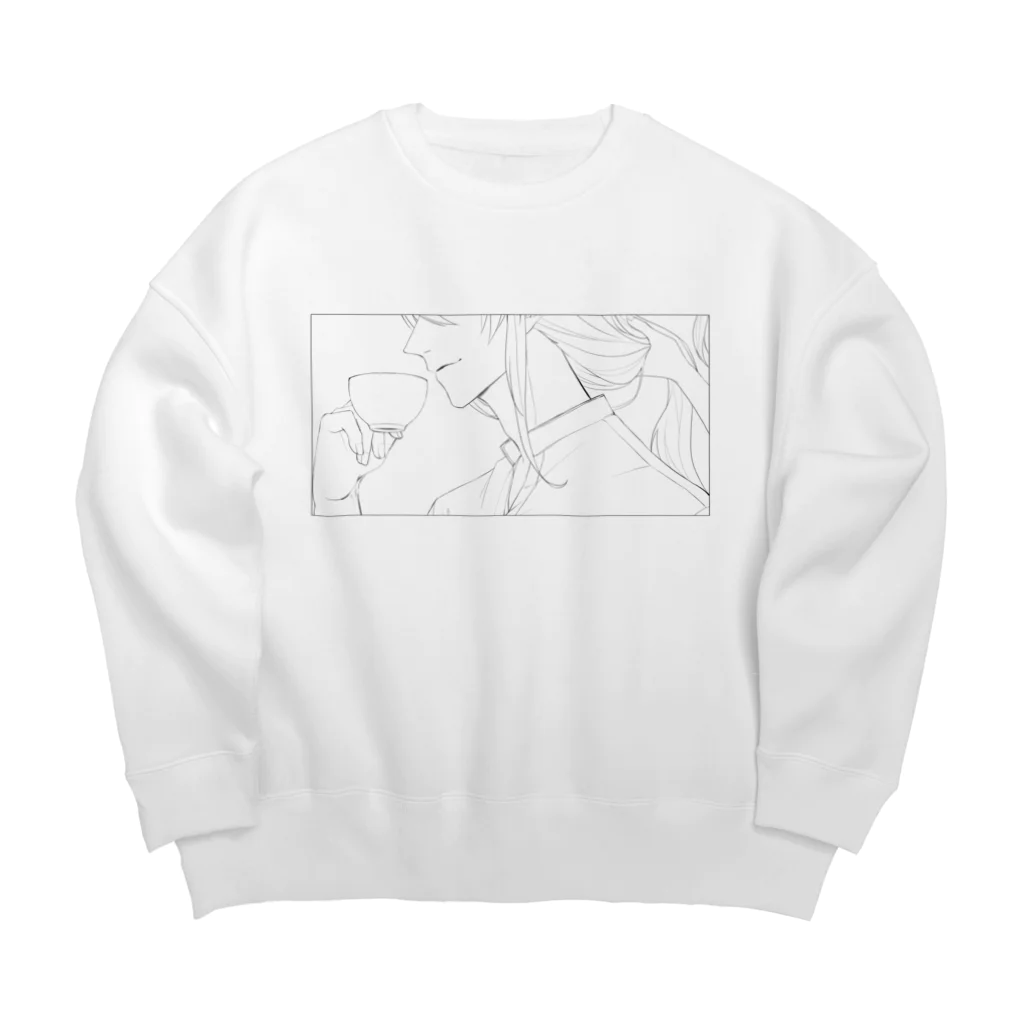 傘廼 さき𓅪𓅪のティータイム Big Crew Neck Sweatshirt