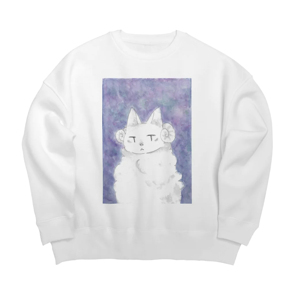 ひんやりしいたけのバケモノ Big Crew Neck Sweatshirt