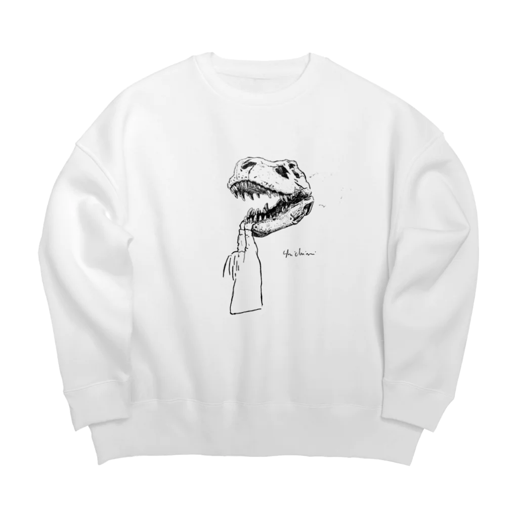 しちみ Shichimiの恐竜にぶらさがろう？ Big Crew Neck Sweatshirt