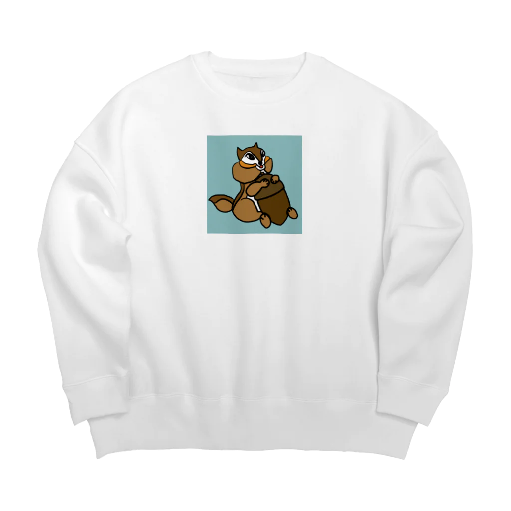 tamaccoのどんぐり大好き　りすさん Big Crew Neck Sweatshirt