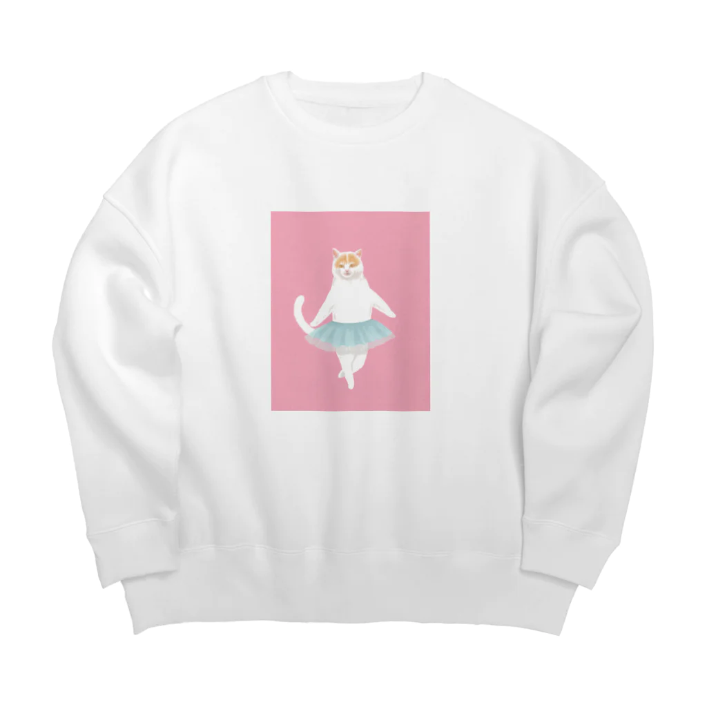 森のあらかるとのバレリーナねこ Big Crew Neck Sweatshirt