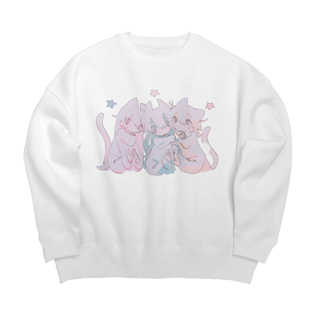 ゆーきんの絵ぐっずのねこんぺいと Big Crew Neck Sweatshirt