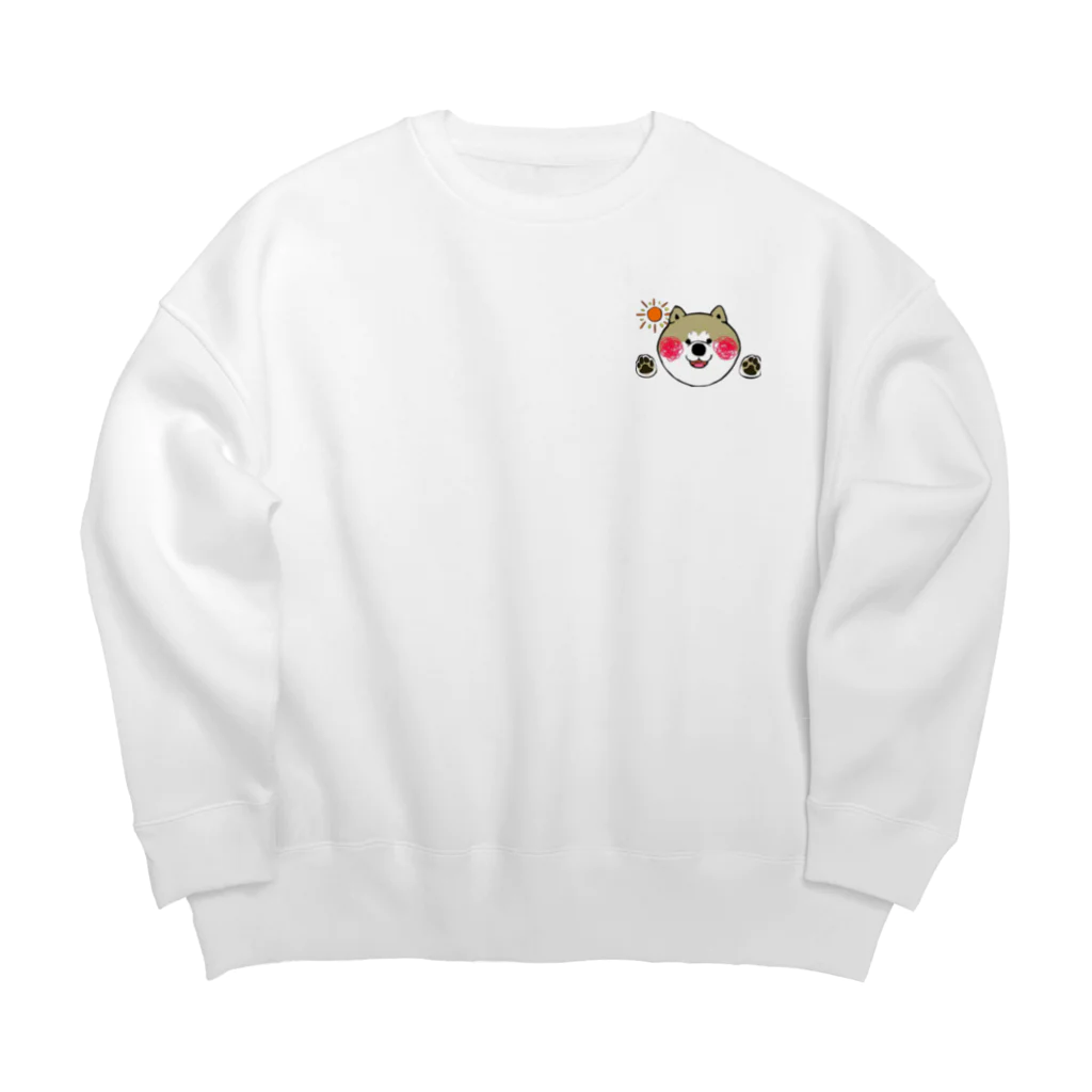 保護犬達の楽園オリジナルグッズのおはよう秋田犬アキラくん Big Crew Neck Sweatshirt