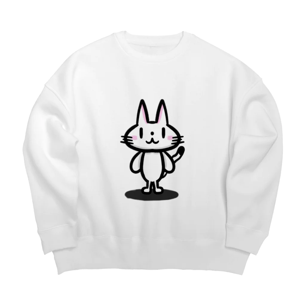 ここなつ55のゆるねこシンプル Big Crew Neck Sweatshirt