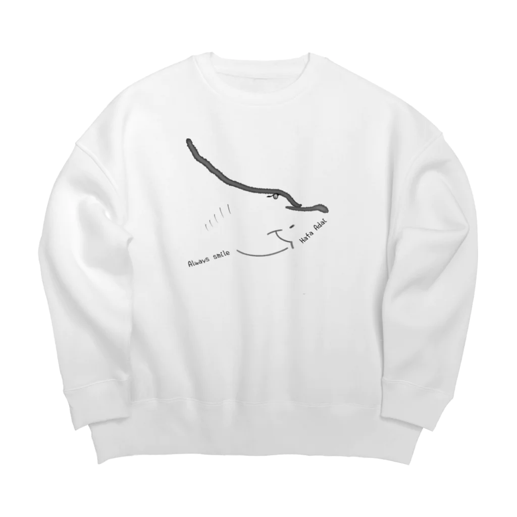 AKARI＠サイパンで潜る人🤿のスマイル・マダラトビエイ Big Crew Neck Sweatshirt