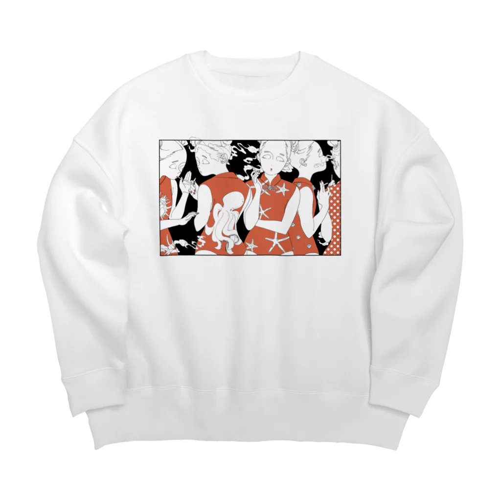 おみせの喫煙所イラスト Big Crew Neck Sweatshirt