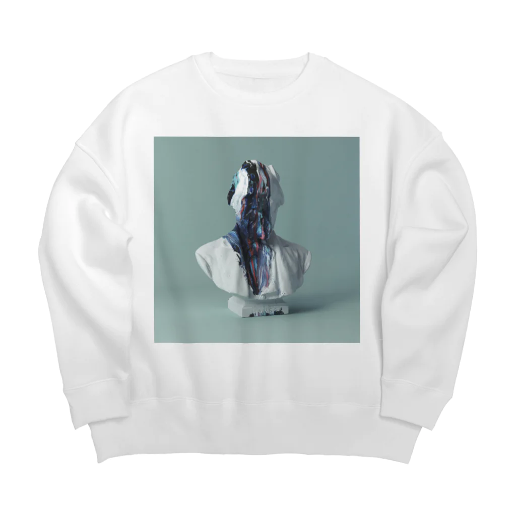 blankblackのpaint on Gypsum statue [02] Big Crew Neck Sweatshirt