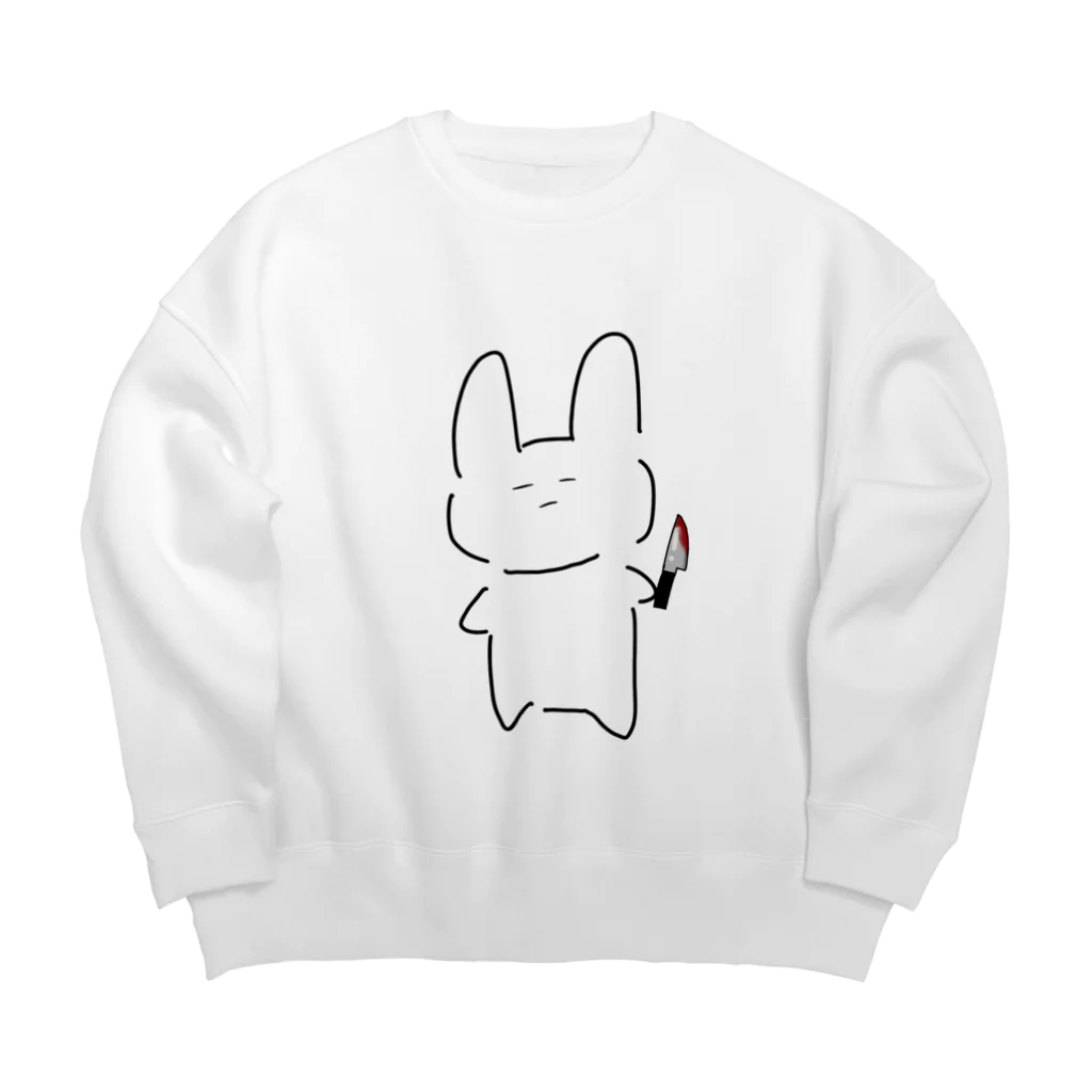 俺jkの無表情うサイコ Big Crew Neck Sweatshirt