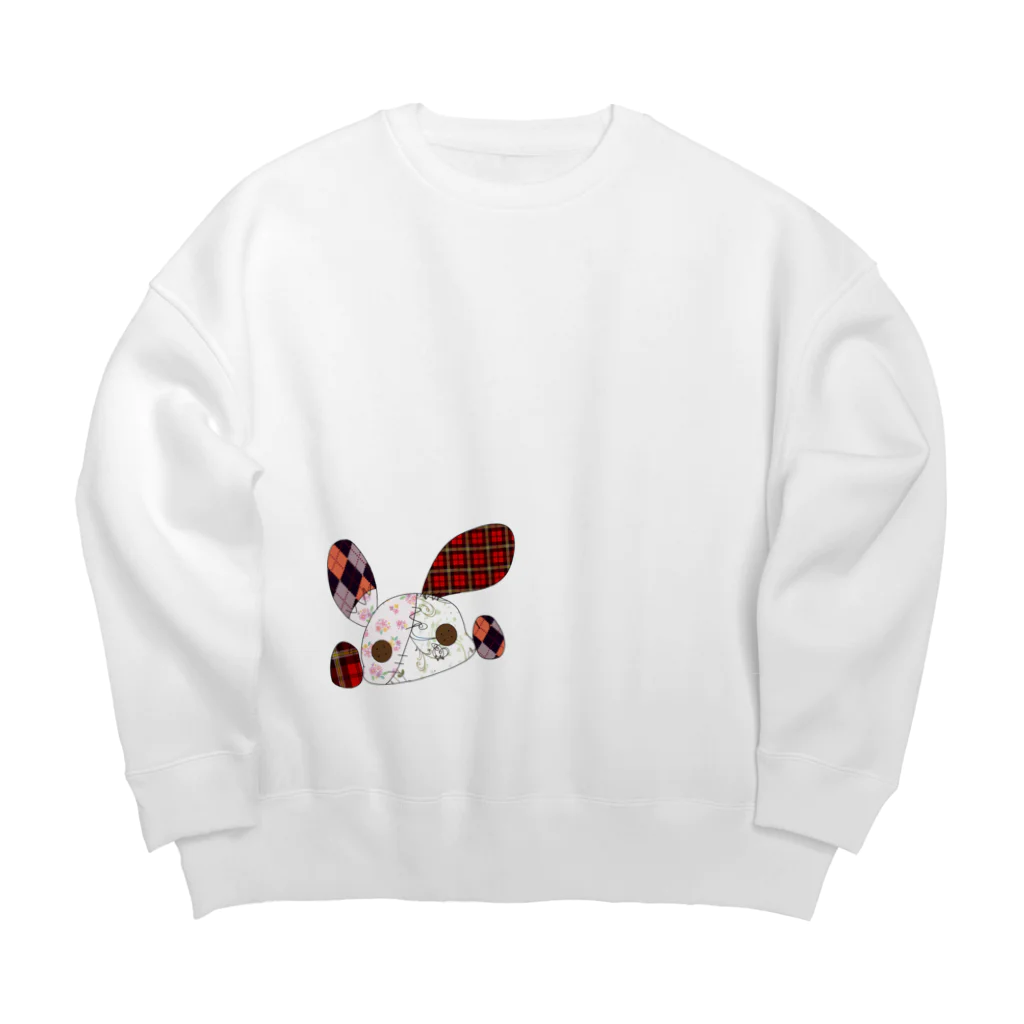 LOVEanimalのつぎはぎラビット(ドアップ) Big Crew Neck Sweatshirt