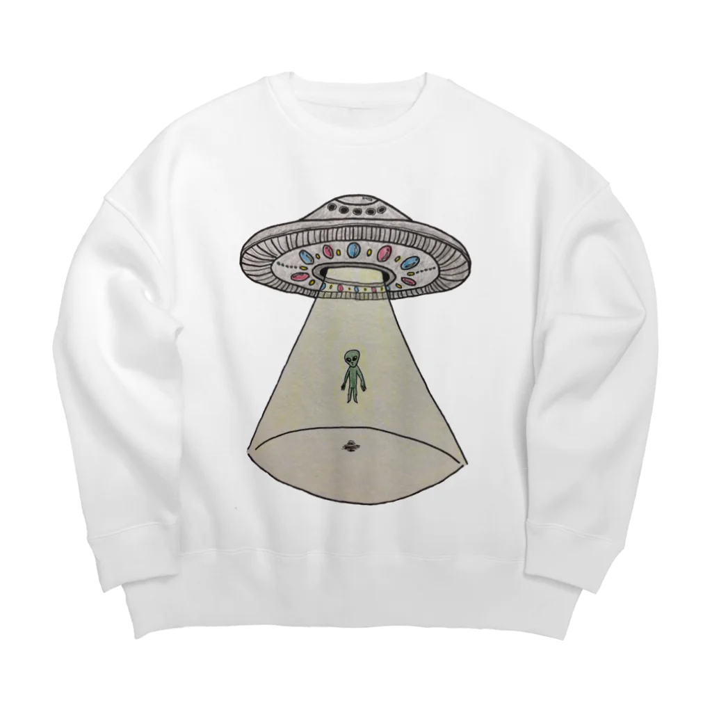 サユリアリティネオ🛸のUFOから宇宙人 Big Crew Neck Sweatshirt