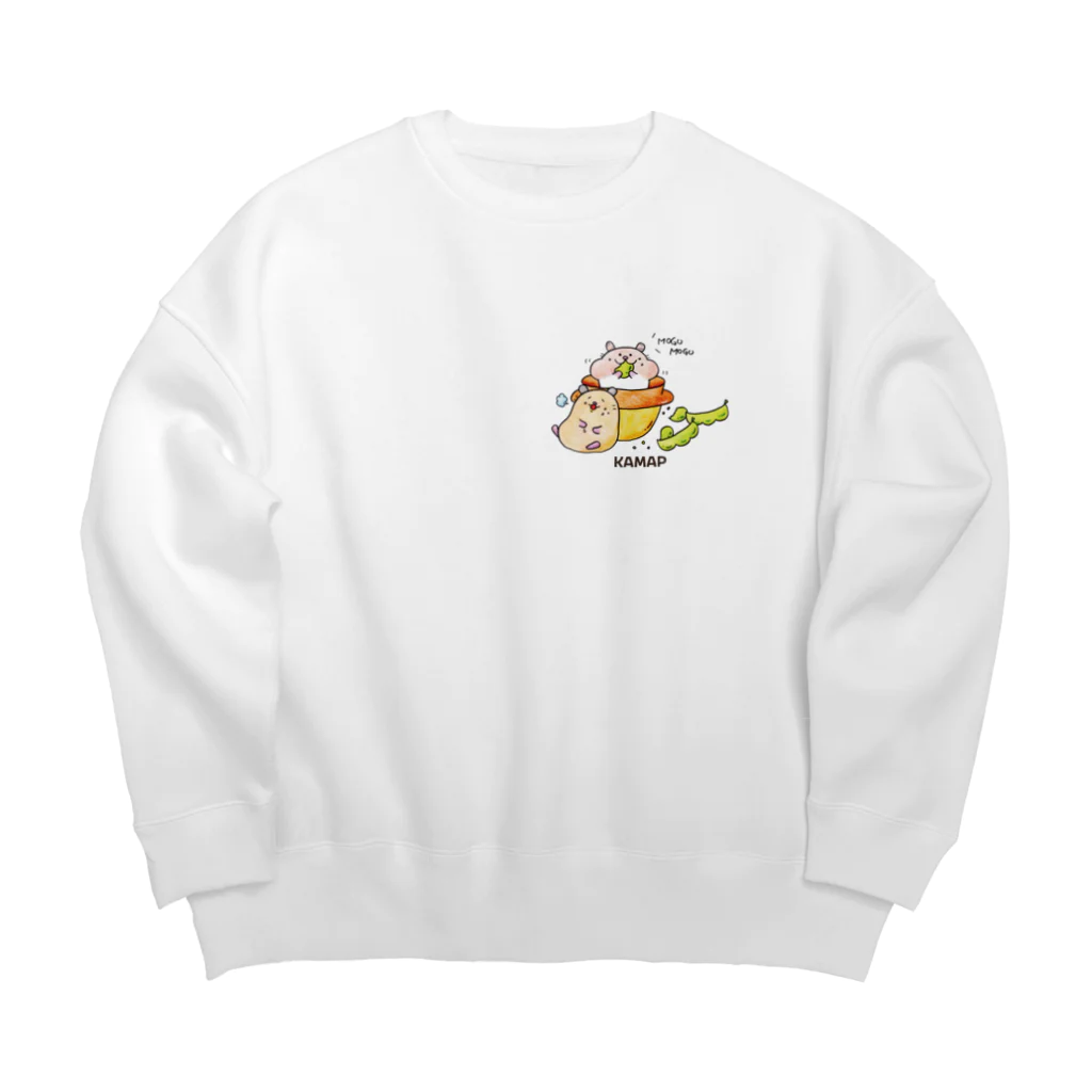 KAMAP ＆ Ricaの【KAMAP】枝豆もぐもぐハムスター Big Crew Neck Sweatshirt