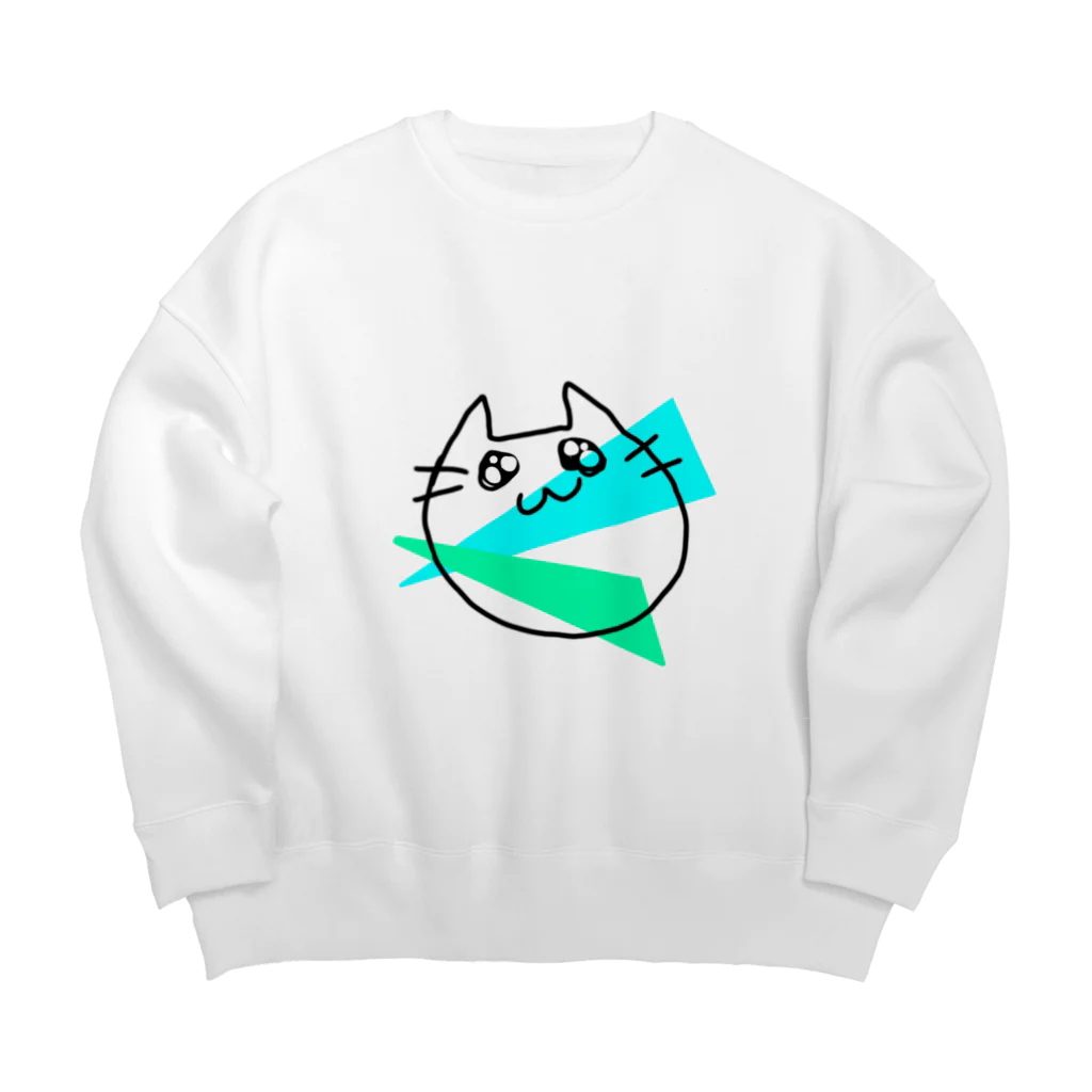 eMu*りおのらくがきねこ Big Crew Neck Sweatshirt