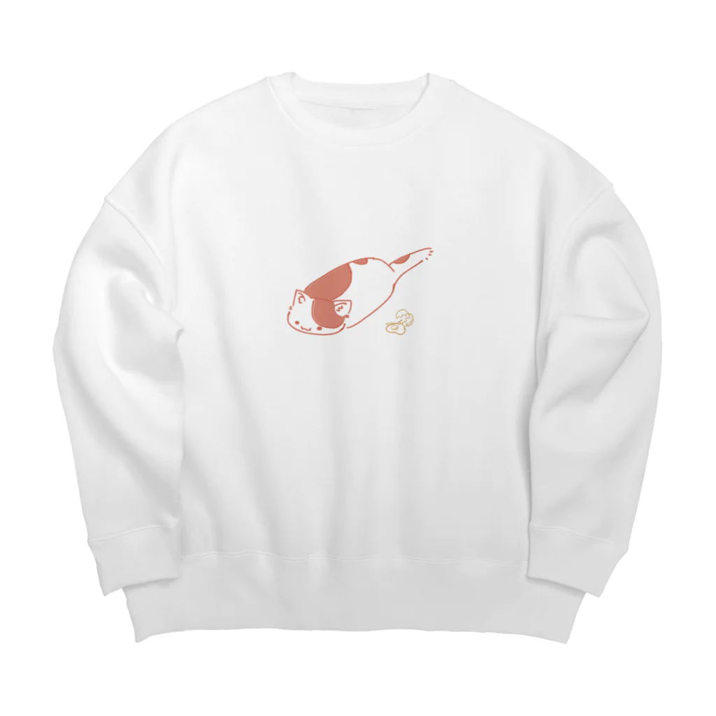 ゆかいな黄身店のねこワーム（つちのこ風） Big Crew Neck Sweatshirt