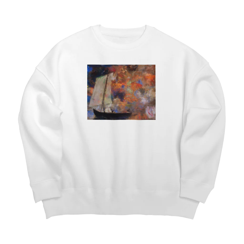 Art Baseのオディロン・レドン / Flower Clouds / 1903 / Odilon Redon. Big Crew Neck Sweatshirt