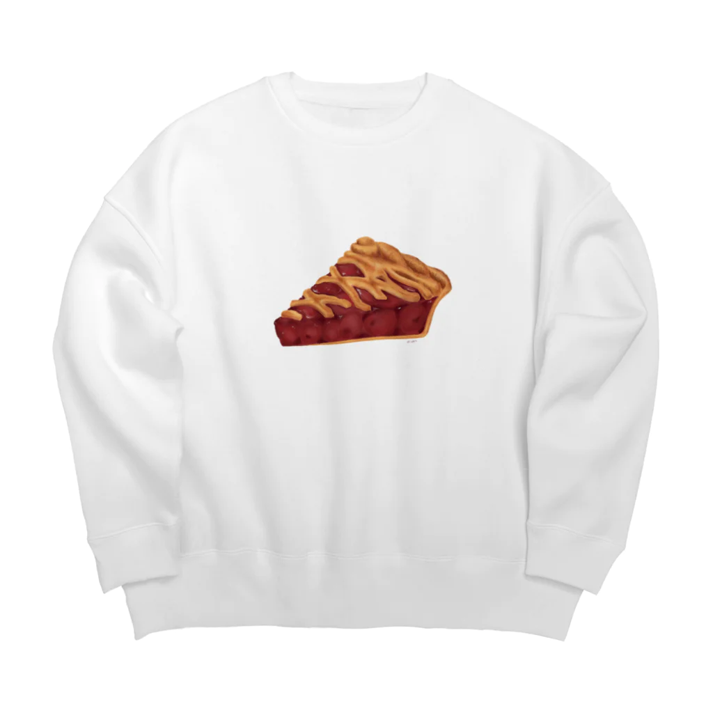 たべもの屋さんのCherry pie Big Crew Neck Sweatshirt