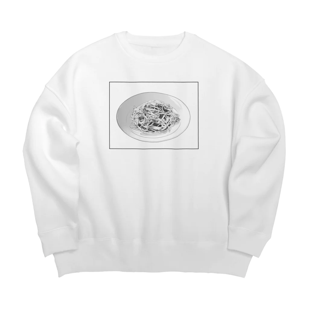 ぼけなすび（まなななななな）の漫画背景風パスタ Big Crew Neck Sweatshirt