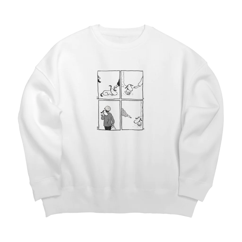 うさぎのラビーのお店の買物を待つあいだ Big Crew Neck Sweatshirt