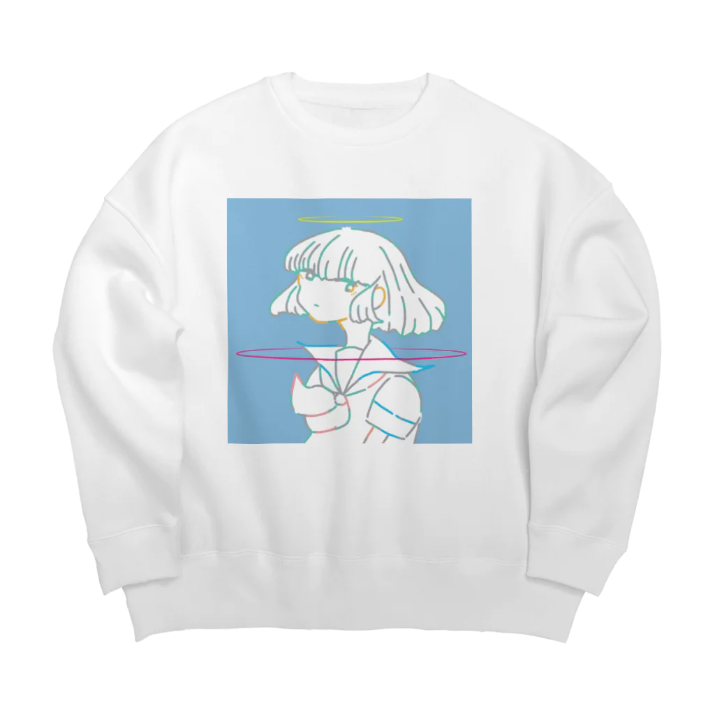 ぼくのひみつきちのてんしちゃん Big Crew Neck Sweatshirt