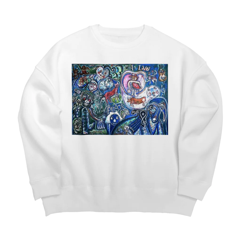 KariyushiYoronのLove&Peace Big Crew Neck Sweatshirt