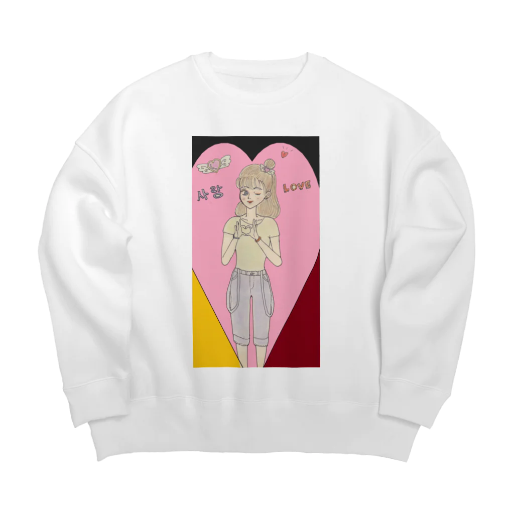 ひよこ工房のkoria in love Big Crew Neck Sweatshirt