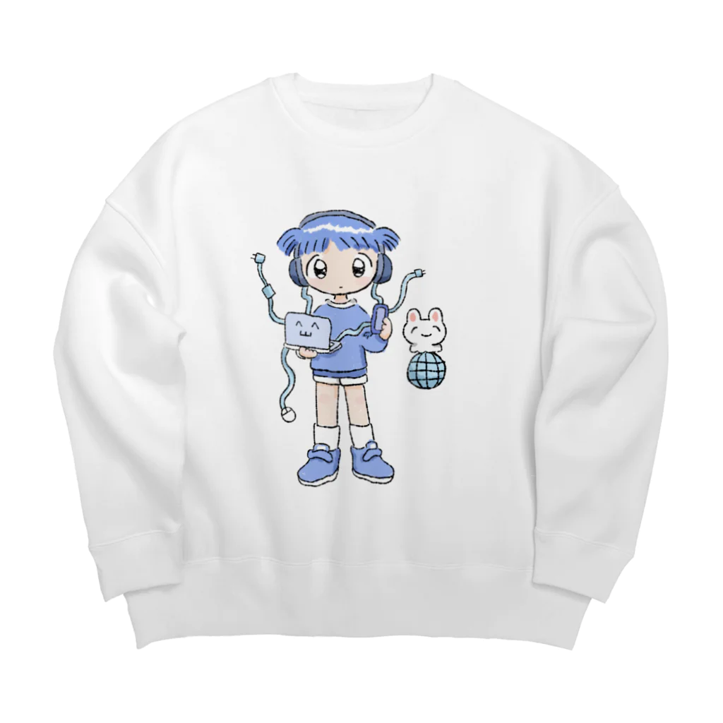 ころろのインターネットの青 Big Crew Neck Sweatshirt