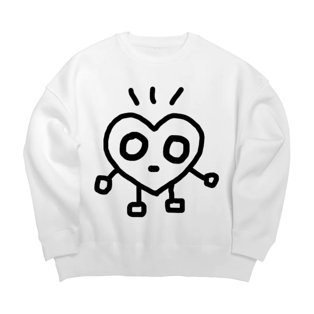 モジモジハートちゃん。のポケポケハートくん Big Crew Neck Sweatshirt