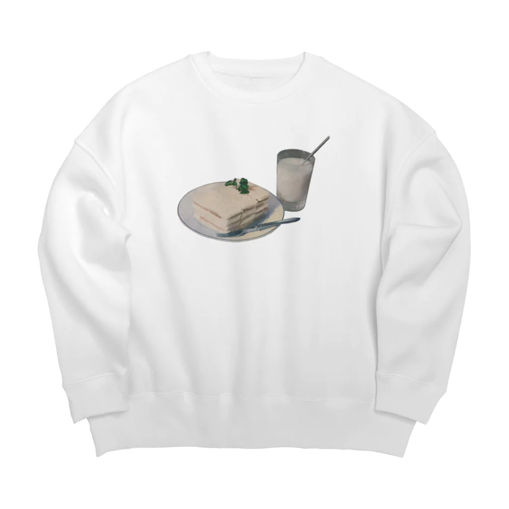 ☢のwhite lunch Big Crew Neck Sweatshirt