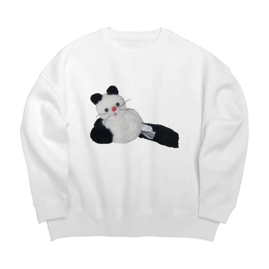 KAHOの黒靴下の猫ちゃん Big Crew Neck Sweatshirt