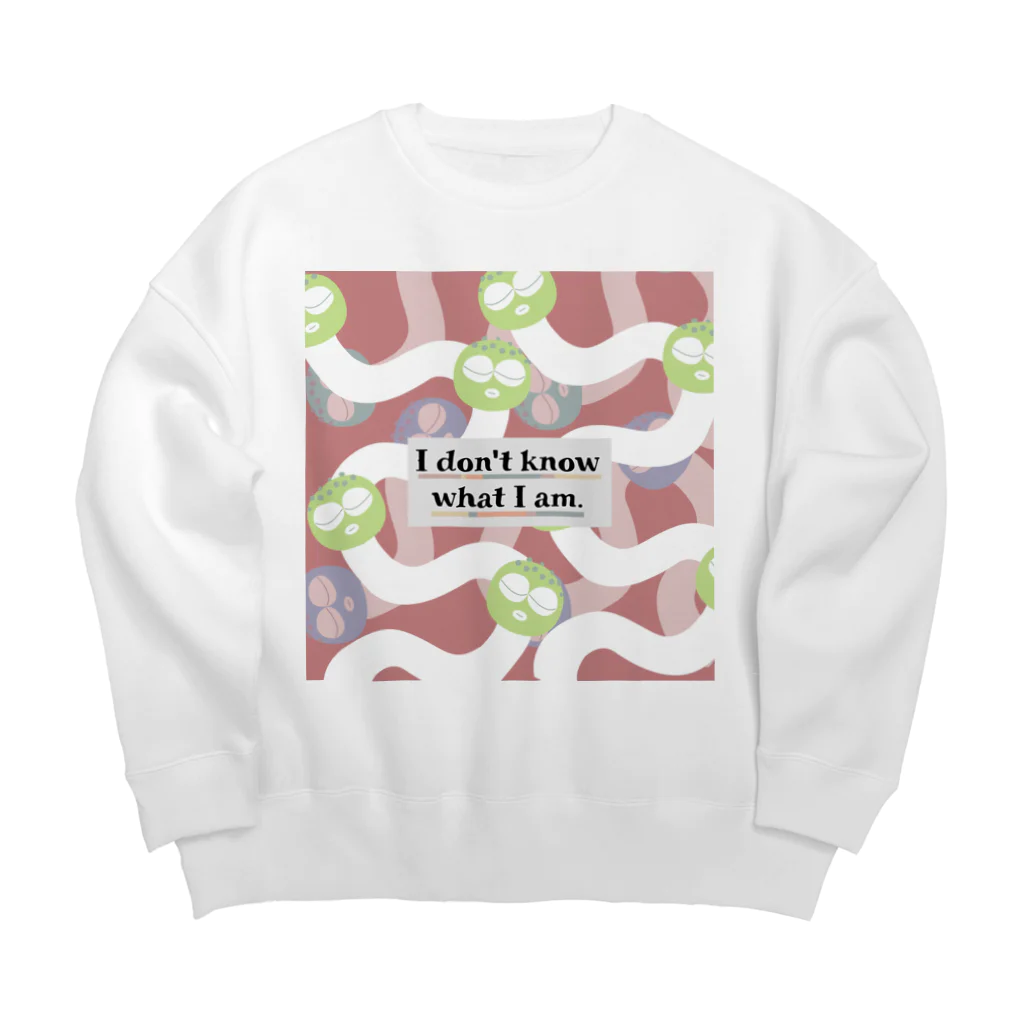 両手にパン🍞のI don't know what I am（ver.2） Big Crew Neck Sweatshirt