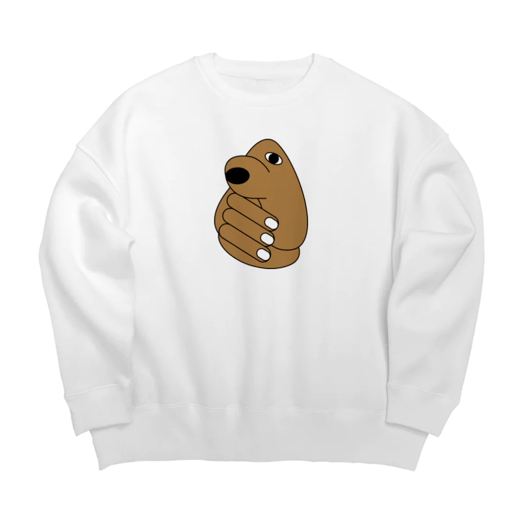 変な生き物ショップのポケットからきゅんいっぬ Big Crew Neck Sweatshirt