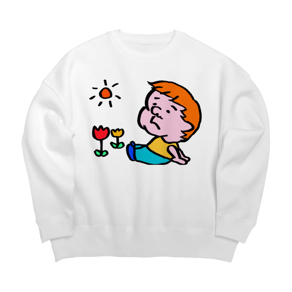 NasHataの癒し系キャラぶうちゃん Big Crew Neck Sweatshirt