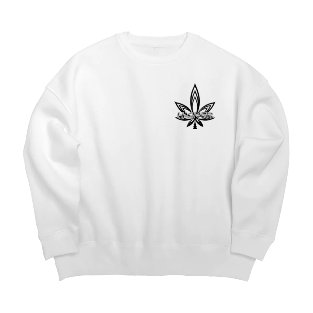 HIGHERのHIGHER original 黒ロゴ Big Crew Neck Sweatshirt