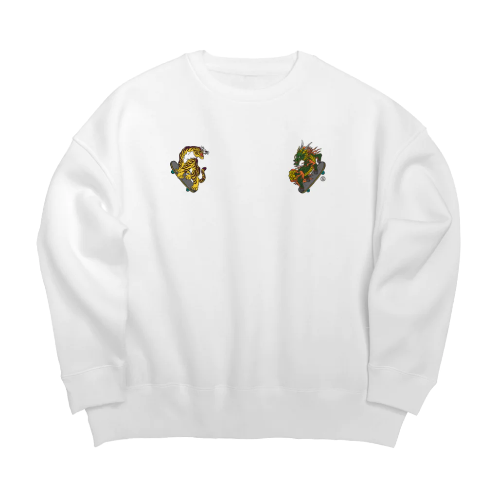 Starfish&Co.のTiger&Dragon Skate Sweat Shirts Big Crew Neck Sweatshirt