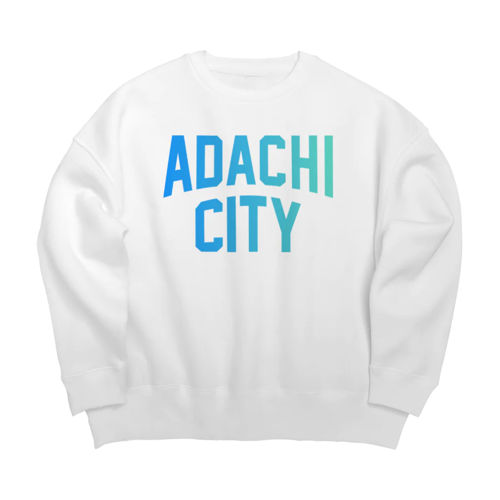 JIMOTOE Wear Local Japanの足立区 ADACHI CITY ロゴブルー Big Crew Neck Sweatshirt