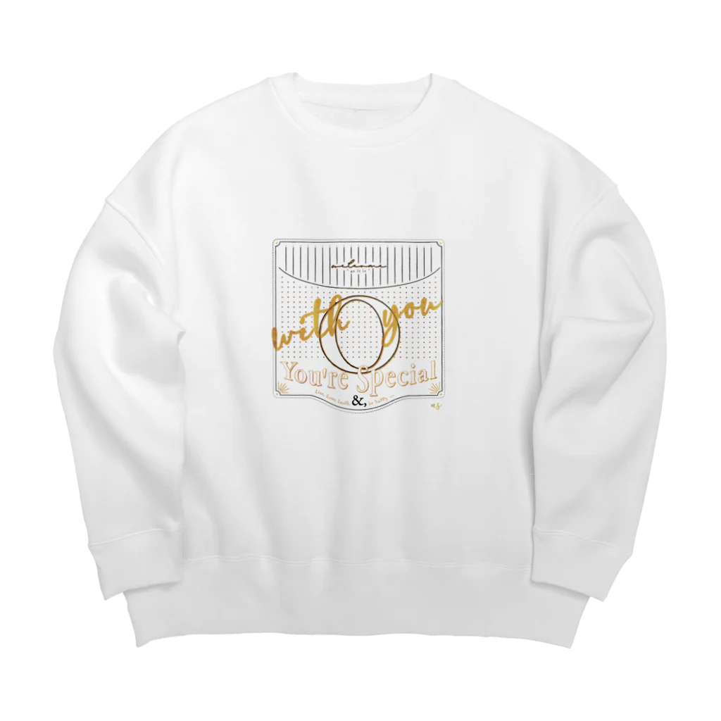 earth_dznのアルファベット・数字アイテム 【 O 】 Big Crew Neck Sweatshirt