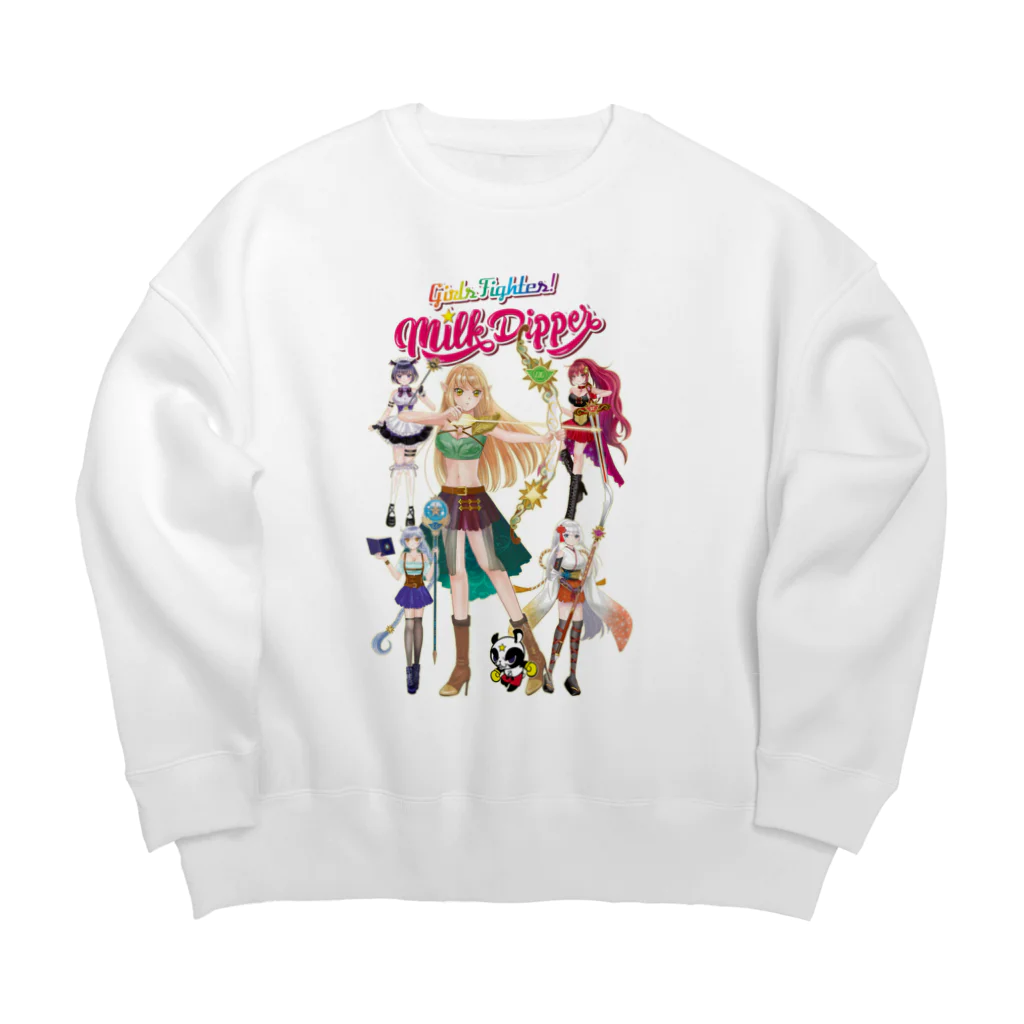 Milk☆Dipperのガールズファイター！ミルクディッパー☆06☆Hitomi Big Crew Neck Sweatshirt