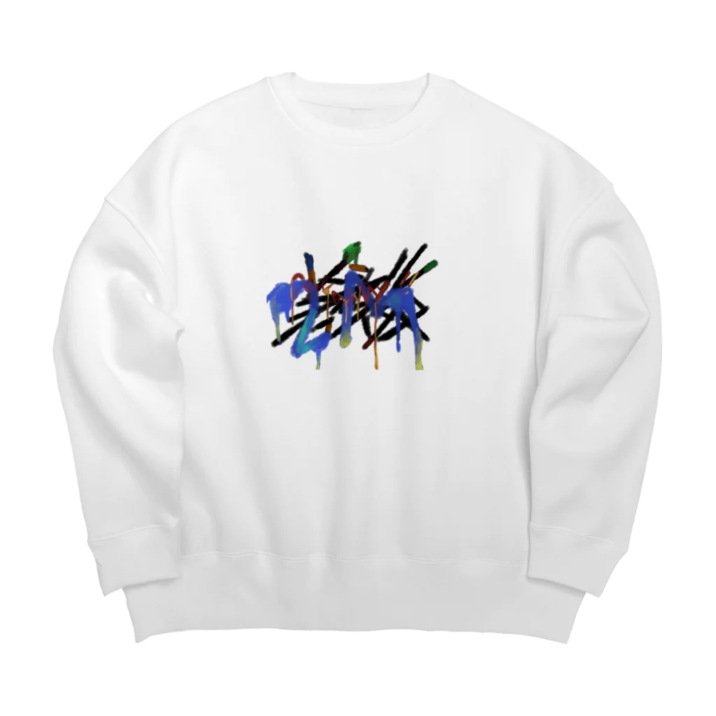 【ダウナー】脱力系専門店【エモ】のソーシャルディスタンスやばめやばめ Big Crew Neck Sweatshirt