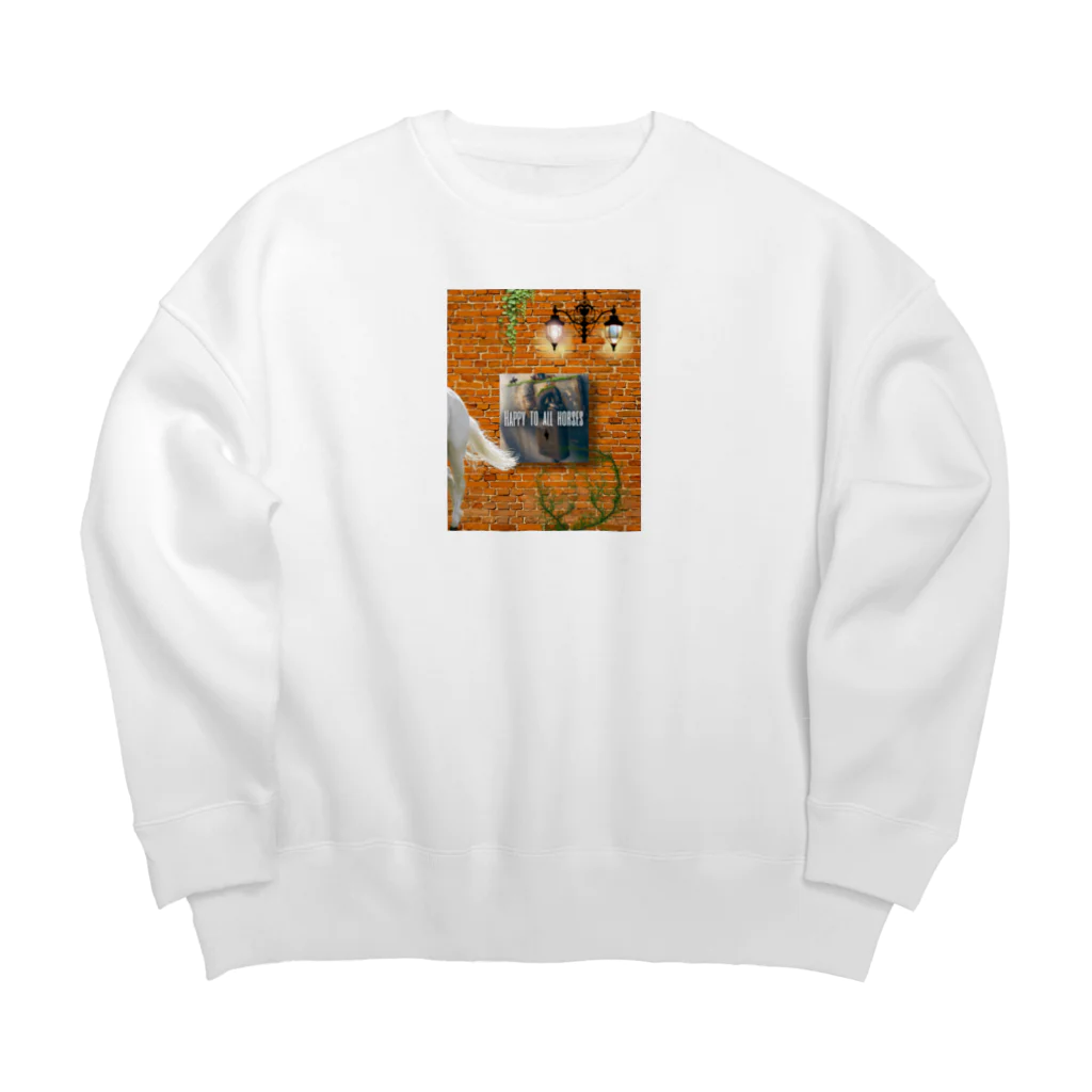 OWAYON ∞ （オワヨン　インフィニティ）の【引退馬支援企画】HAPPY TO ALL HORSES ウォールTYPE ケース Big Crew Neck Sweatshirt