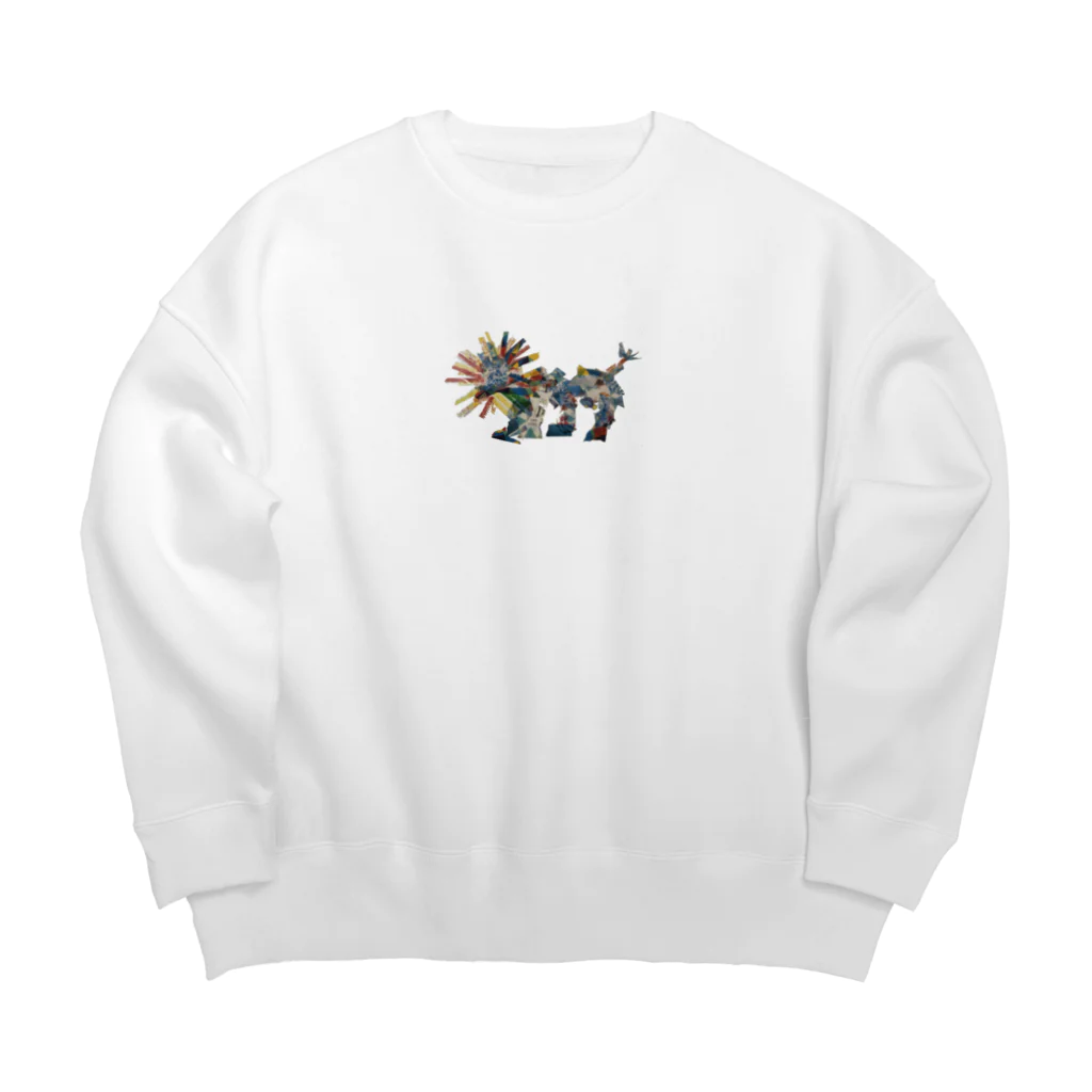 hinahinaのカラフル・ライオン Big Crew Neck Sweatshirt