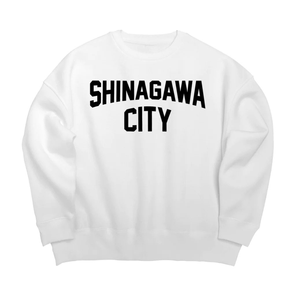 JIMOTOE Wear Local Japanの品川区 SHINAGAWA CITY ロゴブラック Big Crew Neck Sweatshirt