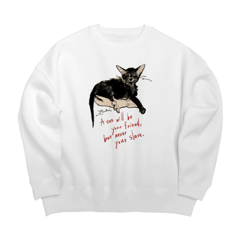 くらはしれいの黒猫トト Big Crew Neck Sweatshirt