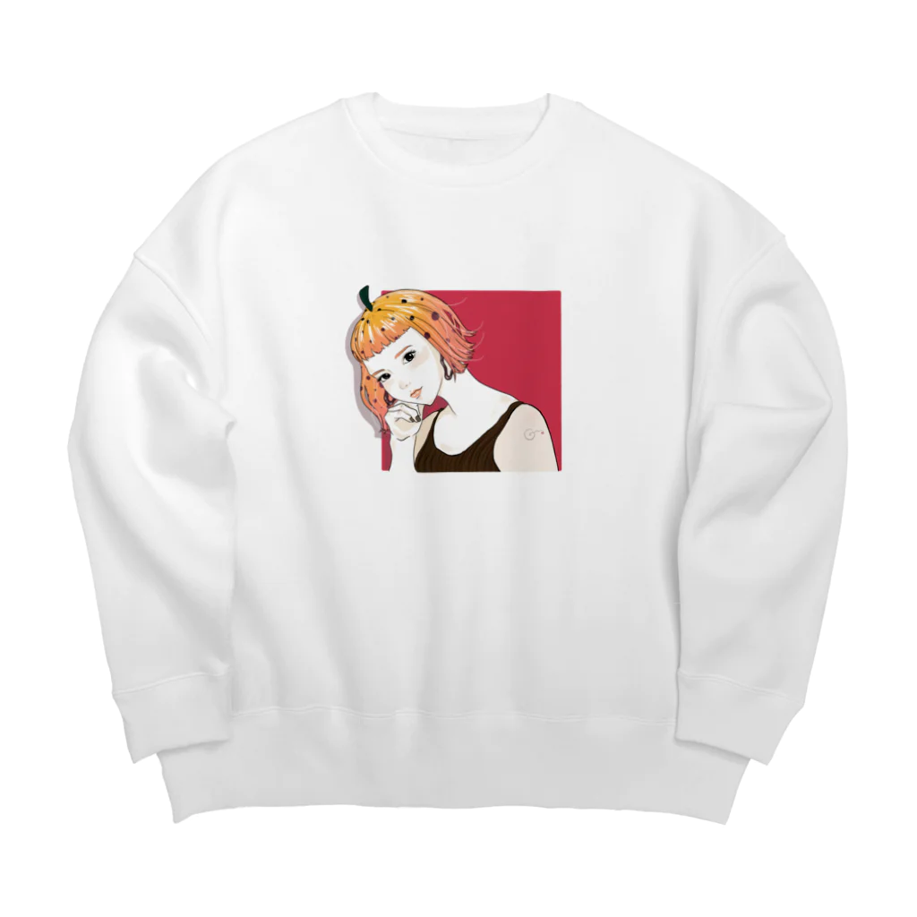 non_nakanoのPumpkin Girl Big Crew Neck Sweatshirt