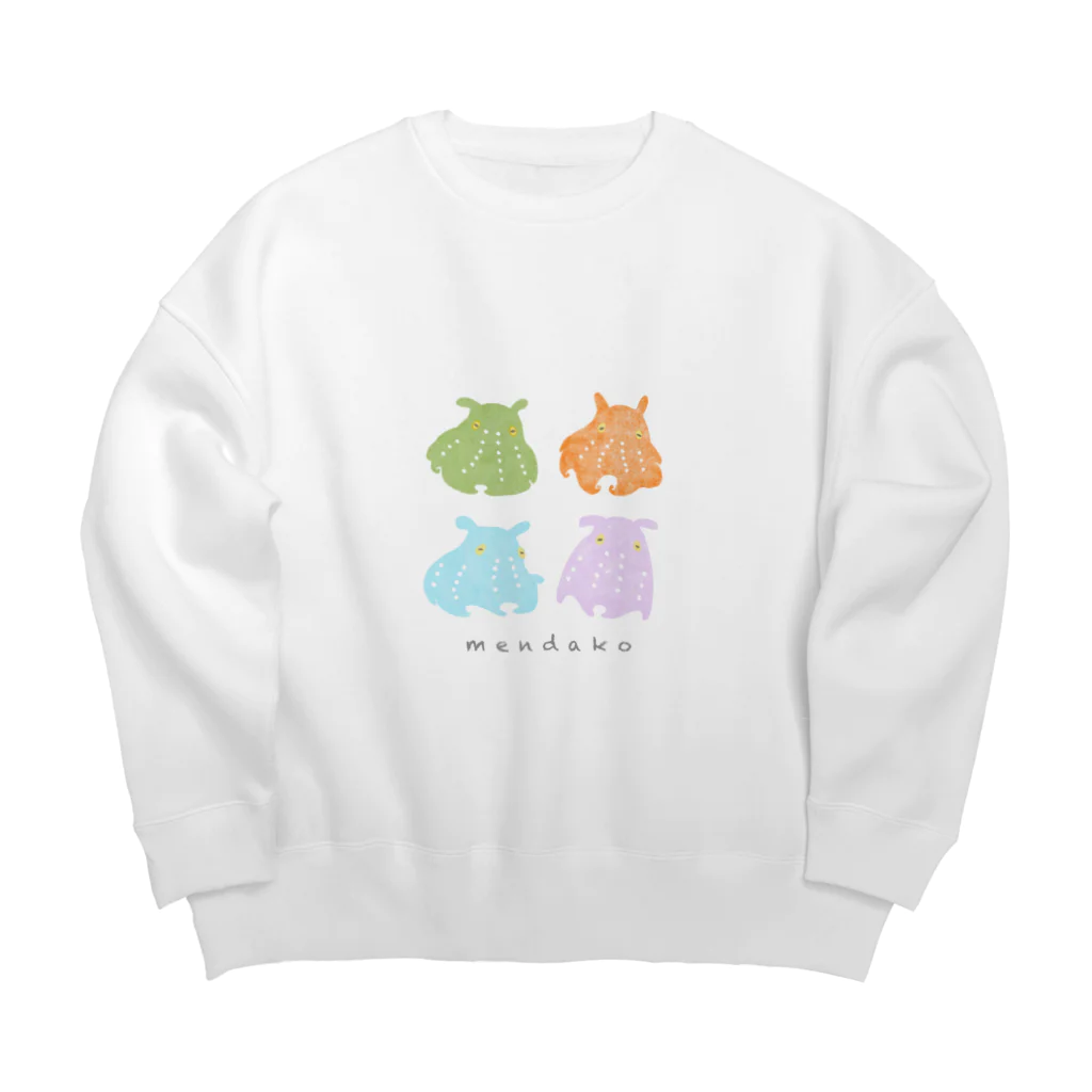 まいこ｜ほっこりイラスト🖌️のカラフルメンダコ Big Crew Neck Sweatshirt