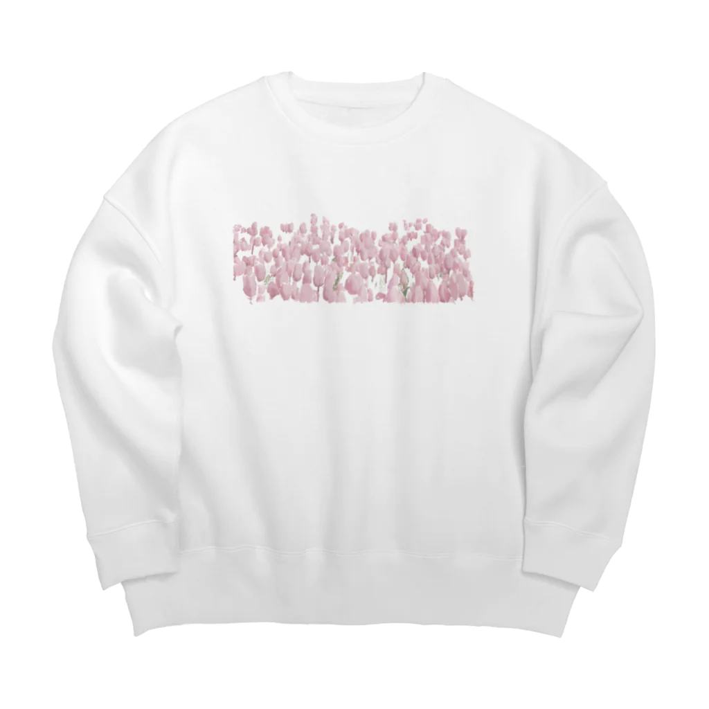 rilybiiのTulip field pink Big Crew Neck Sweatshirt