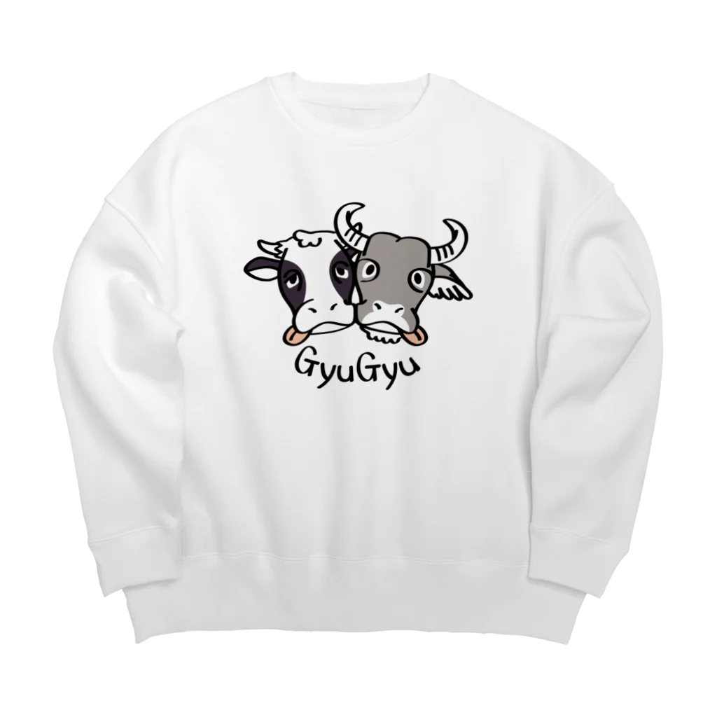 イラスト MONYAAT の牛のギュウギュウA Big Crew Neck Sweatshirt