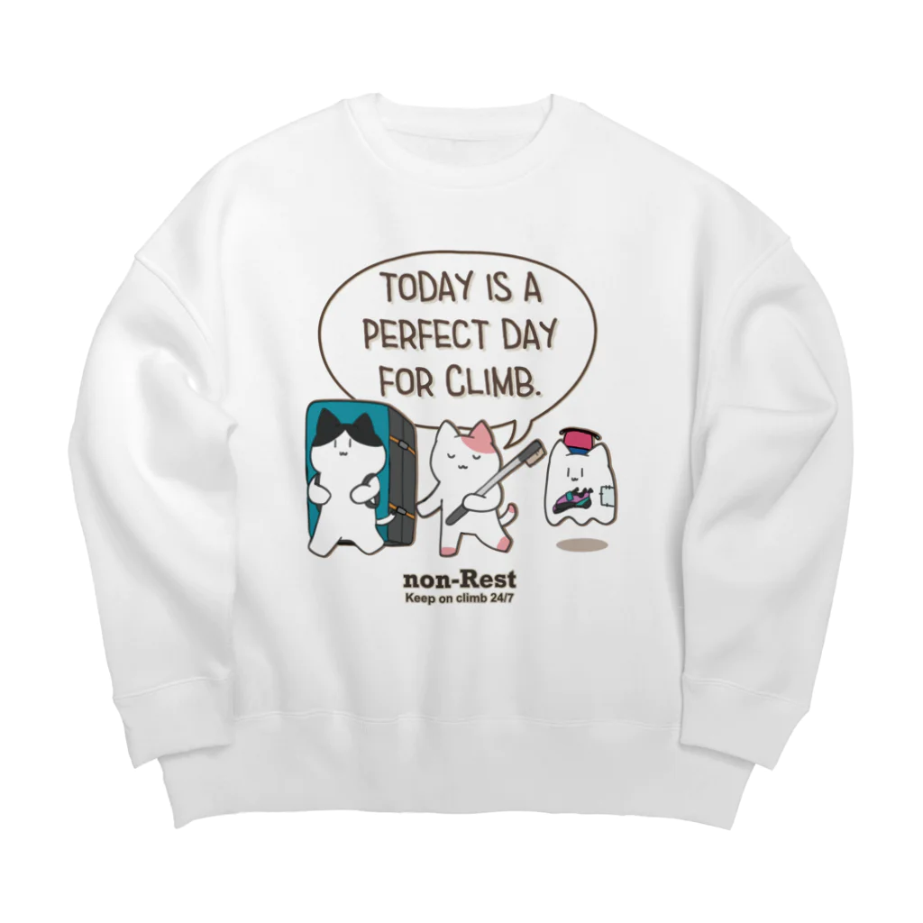 スポーツやら猫やら色々あるお店。の外岩日和。（薄めの色向け）　ボルダリング　クライミング Big Crew Neck Sweatshirt