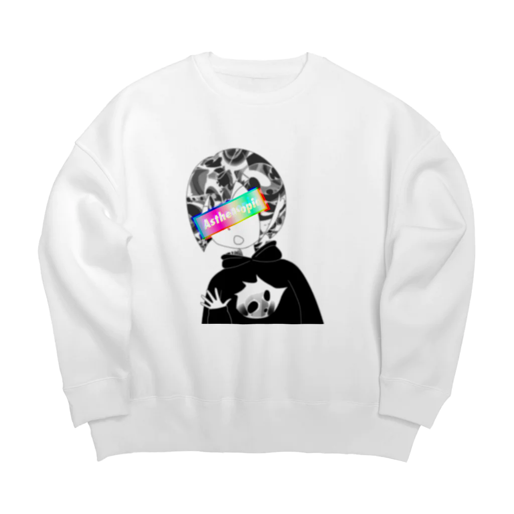 pooの眼精疲労 Big Crew Neck Sweatshirt