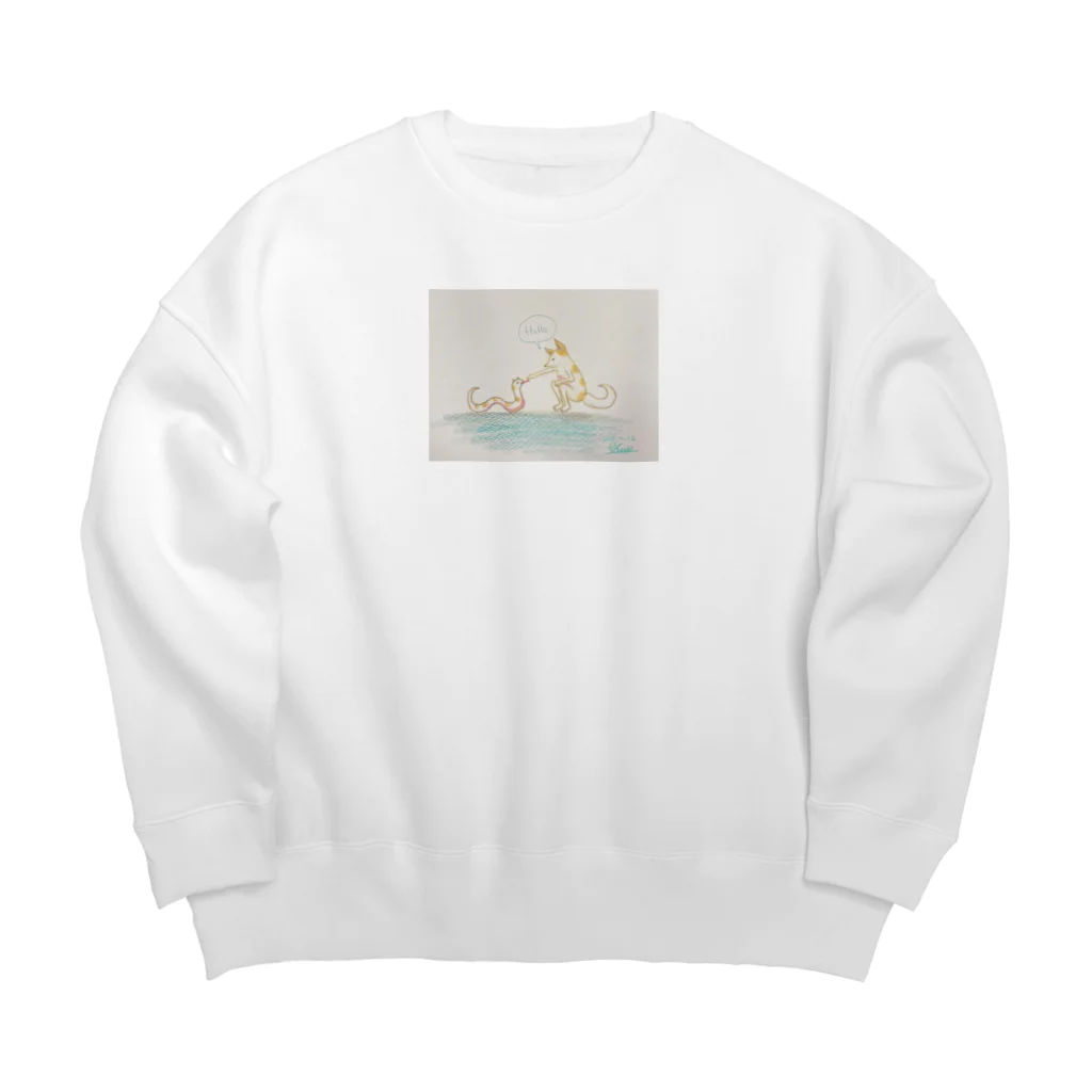 とっとオフィシャルグッズショップのとっとへび Big Crew Neck Sweatshirt