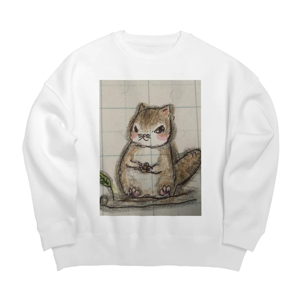 おうちゃんショップのモモンガくん Big Crew Neck Sweatshirt