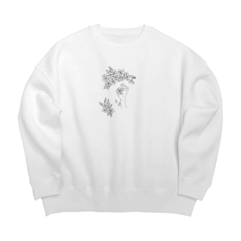 _vo_von_illustの一輪の花 Big Crew Neck Sweatshirt